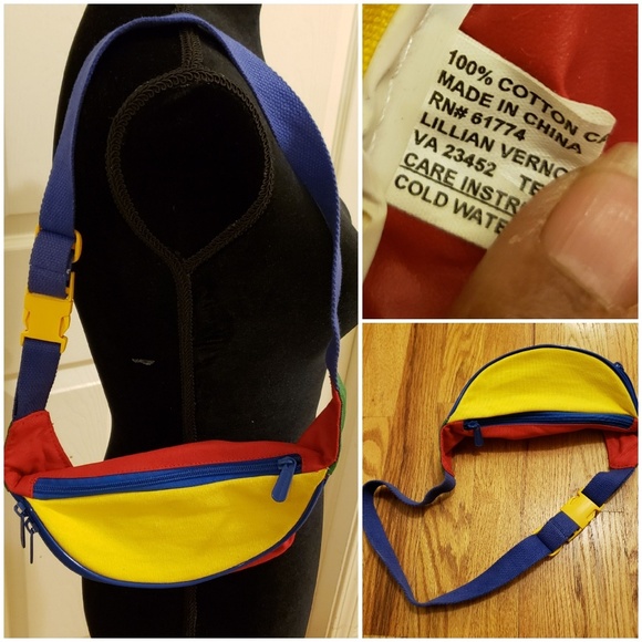Retro Lilian Vernon Multi-Colored Sports Fanny Pack - Picture 2 of 2